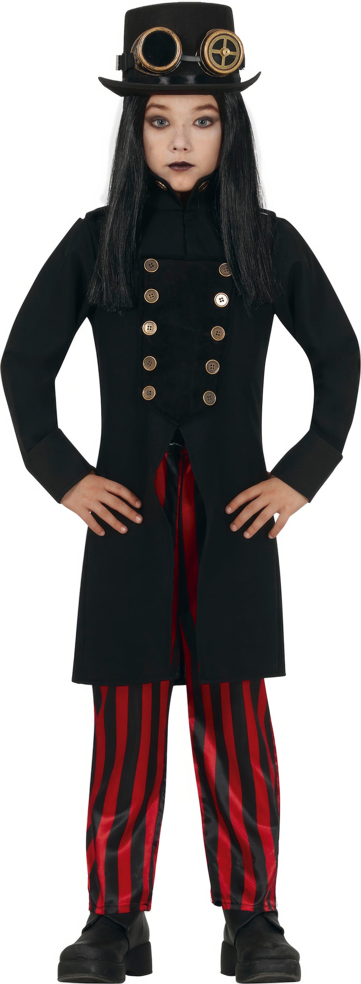 GP77105 – Steampunk Zauberer Gothic Hut – Größe: 128/134 – Farbe: Schwarz