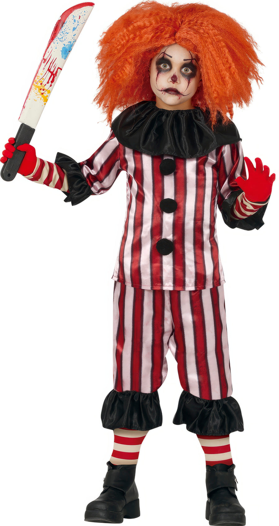 Horror Clown Kostüm für Jungen mit Halskrause