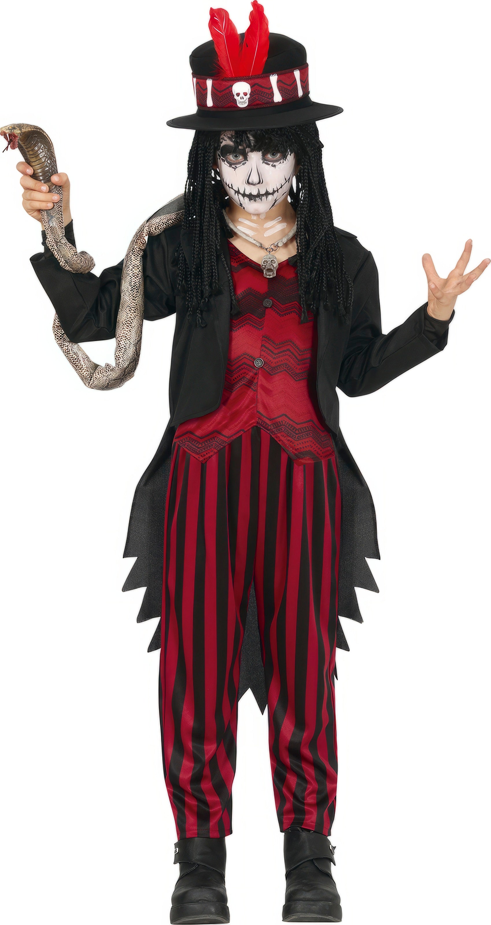 GP77115 – Voodoo Hexenmeister Kinderkostüm – Größe: 128/134 – Farbe: Schwarz