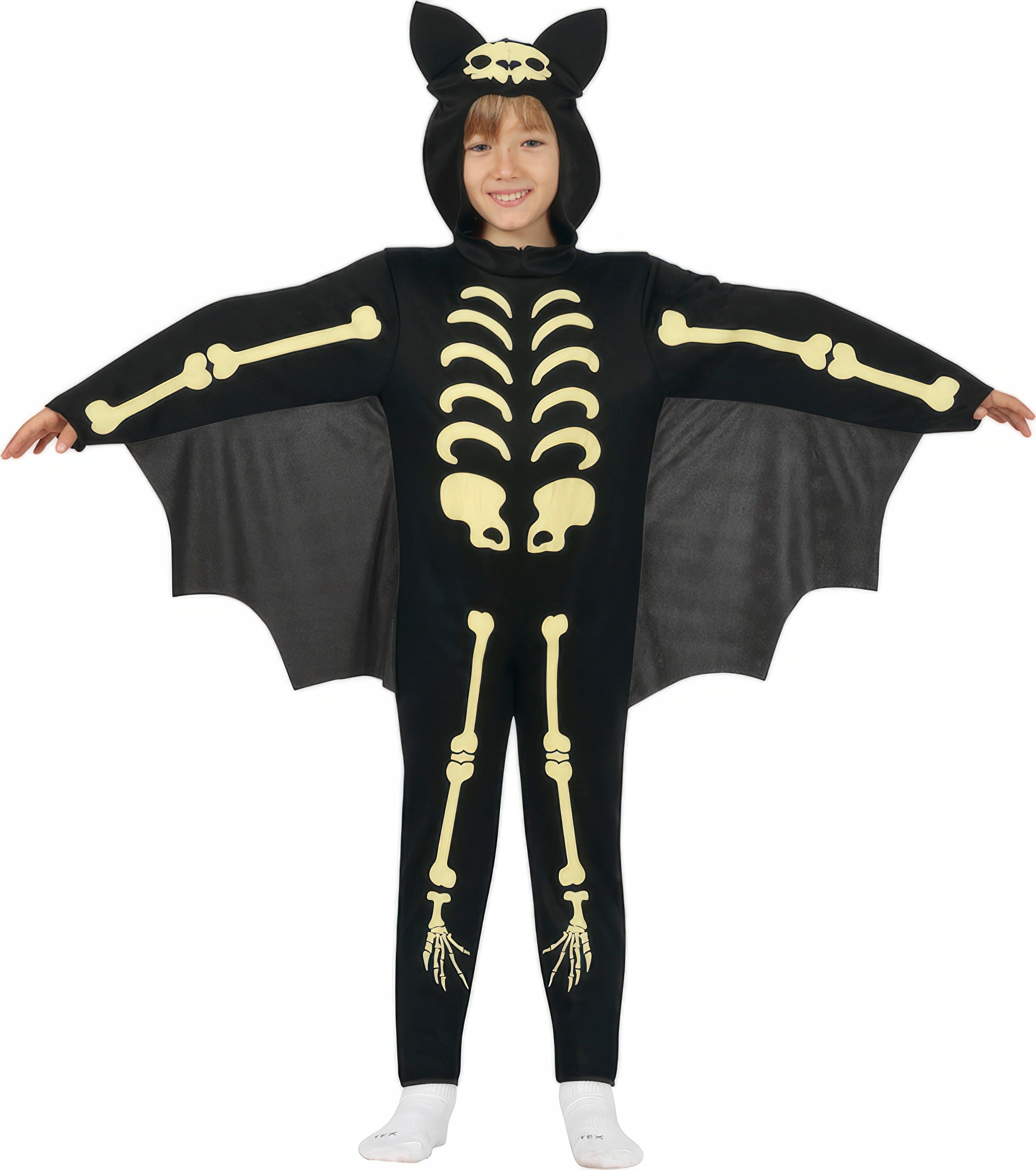 GP77118 – Halloween Skelett Fledermaus Kostüm – Größe: 98/104 – Farbe: Schwarz
