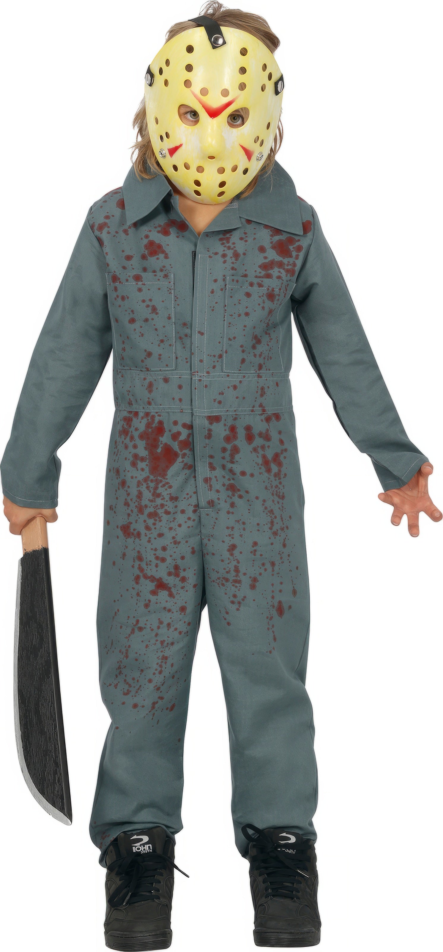 GP77129 – Halloween Schlauer Jäger Maske Overall – Größe: 110/116 – Farbe: Blau