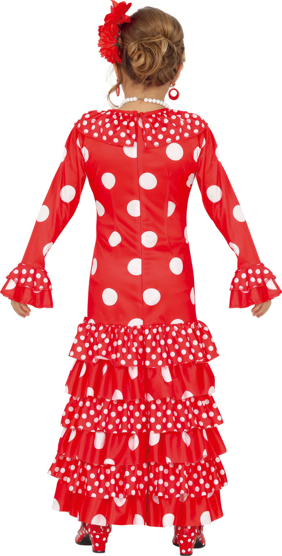 GP77194 – Flamenco Tanz Kleid Kinder – Größe: 98/104 – Farbe: Rot, Ansicht 2