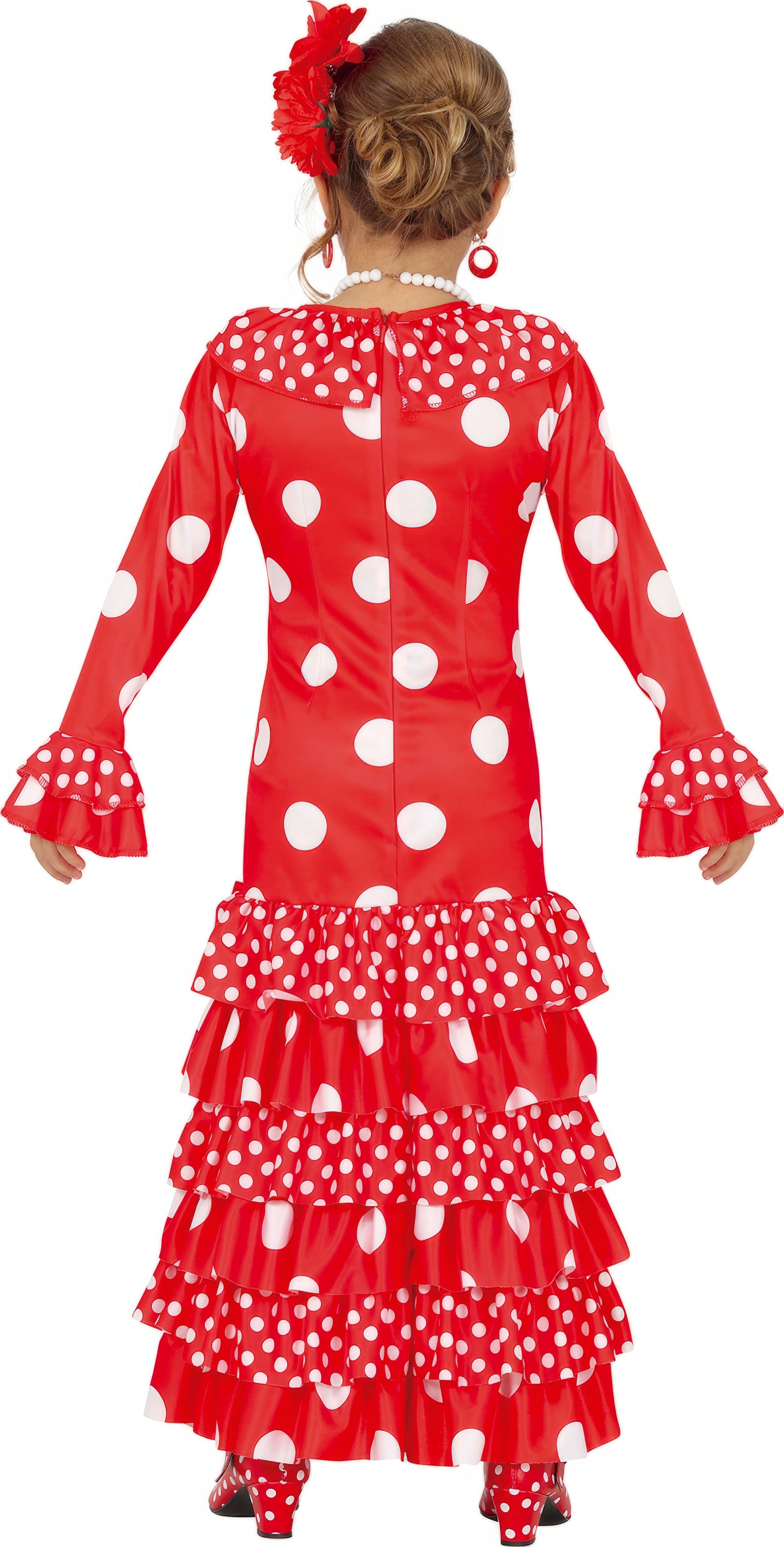 GP77194 – Flamenco Tanz Kleid Kinder – Größe: 128/134 – Farbe: Rot