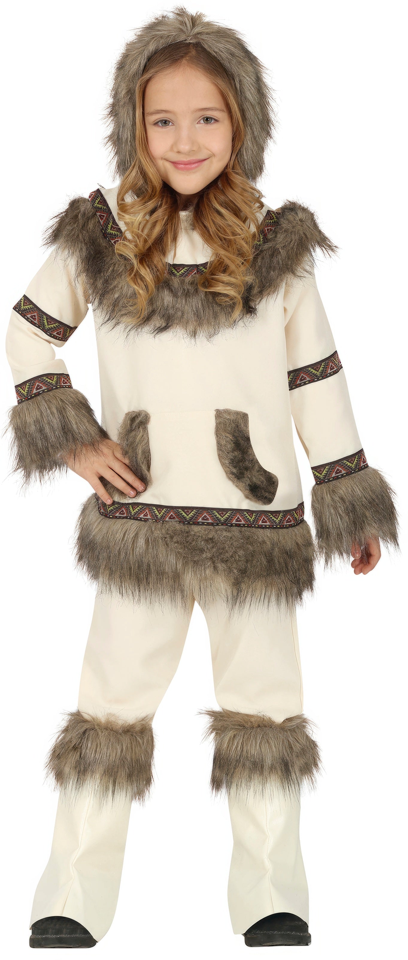 GP77214 – Weltkultur Arktisches Abenteuer Kostüm – Größe: 128/134 – Farbe: Beige