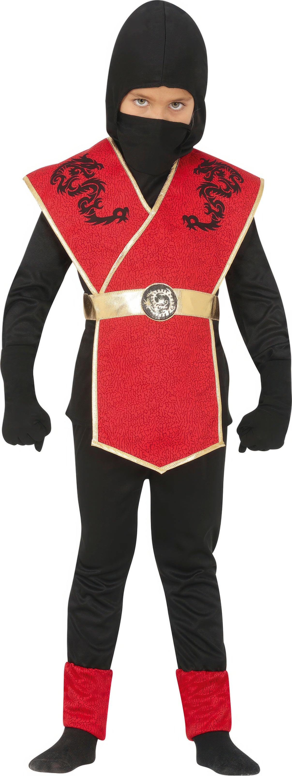 GP77232 – Ninja Krieger Kostüm Kinder Rot – Größe: 110/116 – Farbe: Rot