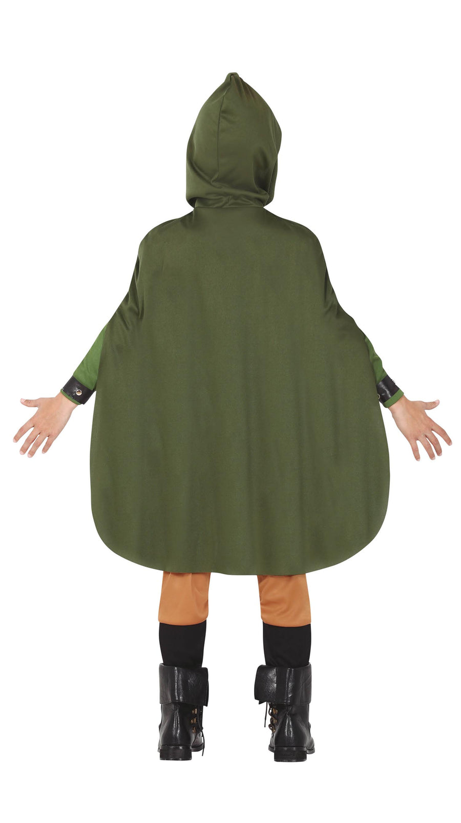 GP77238 – Bogenschütze Mittelalter Abenteuerfigur Umhang – Größe: 110/116 – Farbe: Grün, Ansicht 2