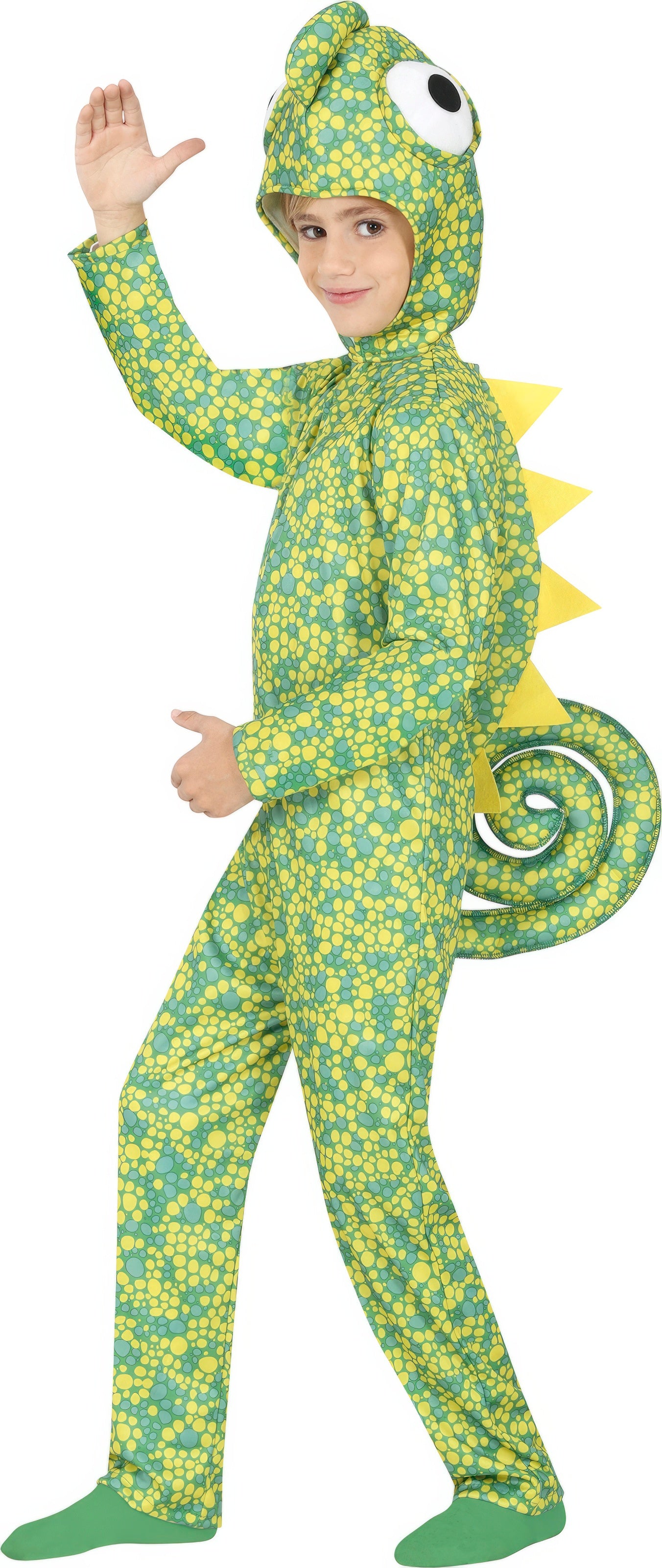 GP77264 – Chamäleon Tierkostüm Fasching Bunt – Größe: 110/116 – Farbe: Grün