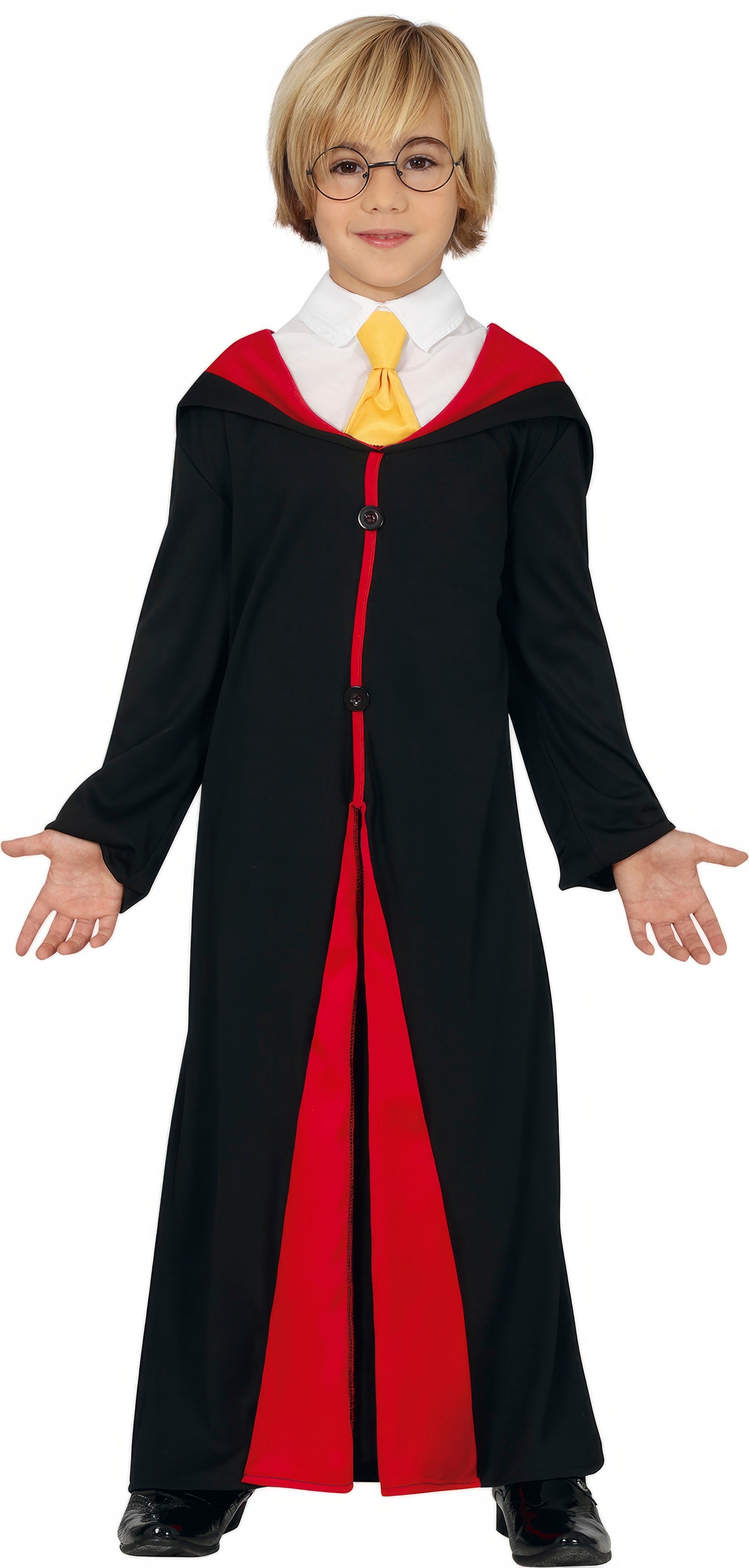 GP77267 – Zauberer Umhang Mit Roter Kapuze – Größe: 98/104 – Farbe: Schwarz