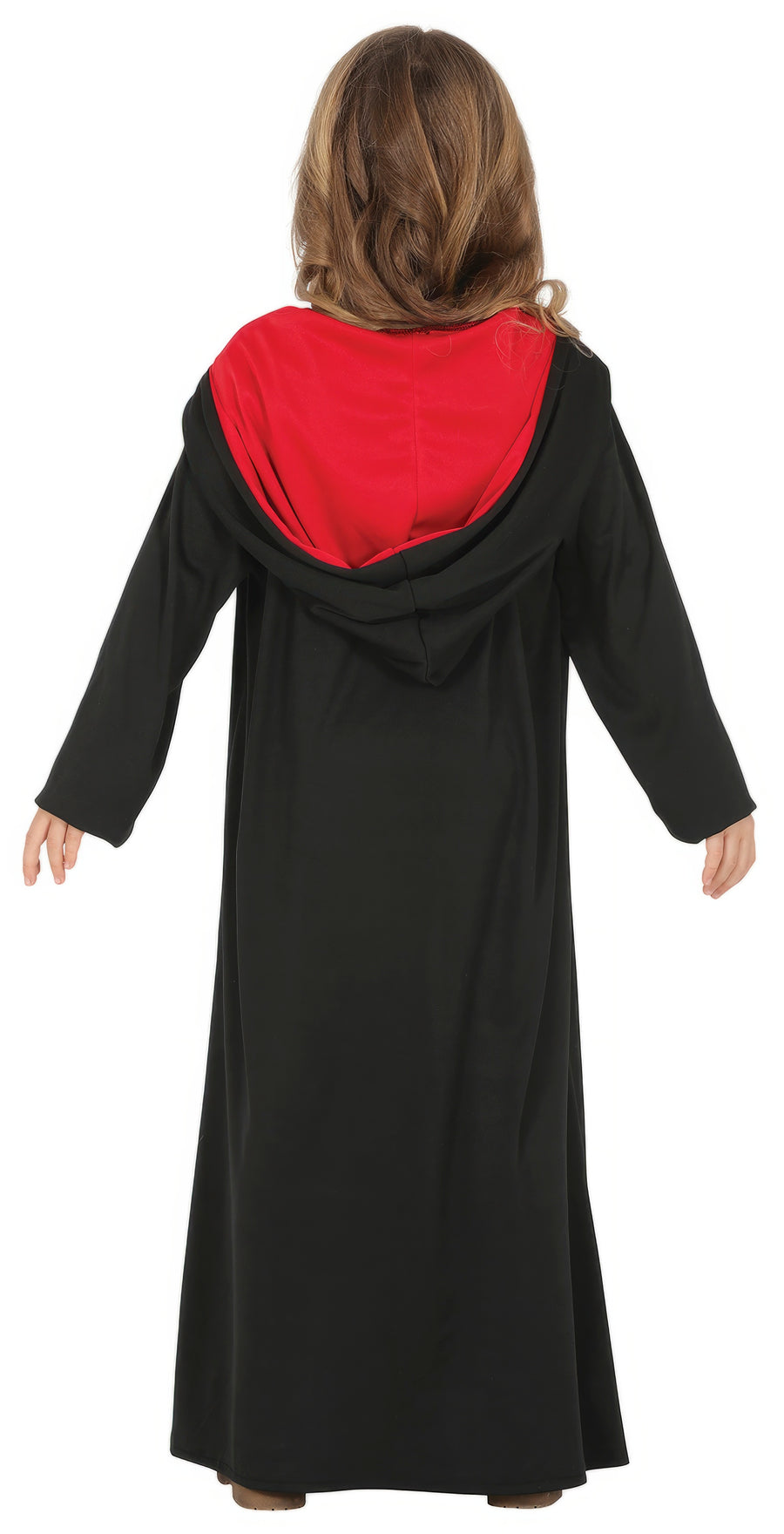 GP77267 – Zauberer Umhang Mit Roter Kapuze – Größe: 98/104 – Farbe: Schwarz, Ansicht 2