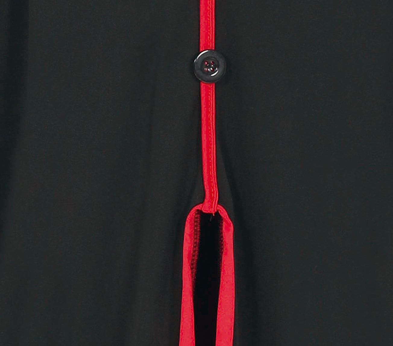 GP77267 – Zauberer Umhang Mit Roter Kapuze – Größe: 110/116 – Farbe: Schwarz