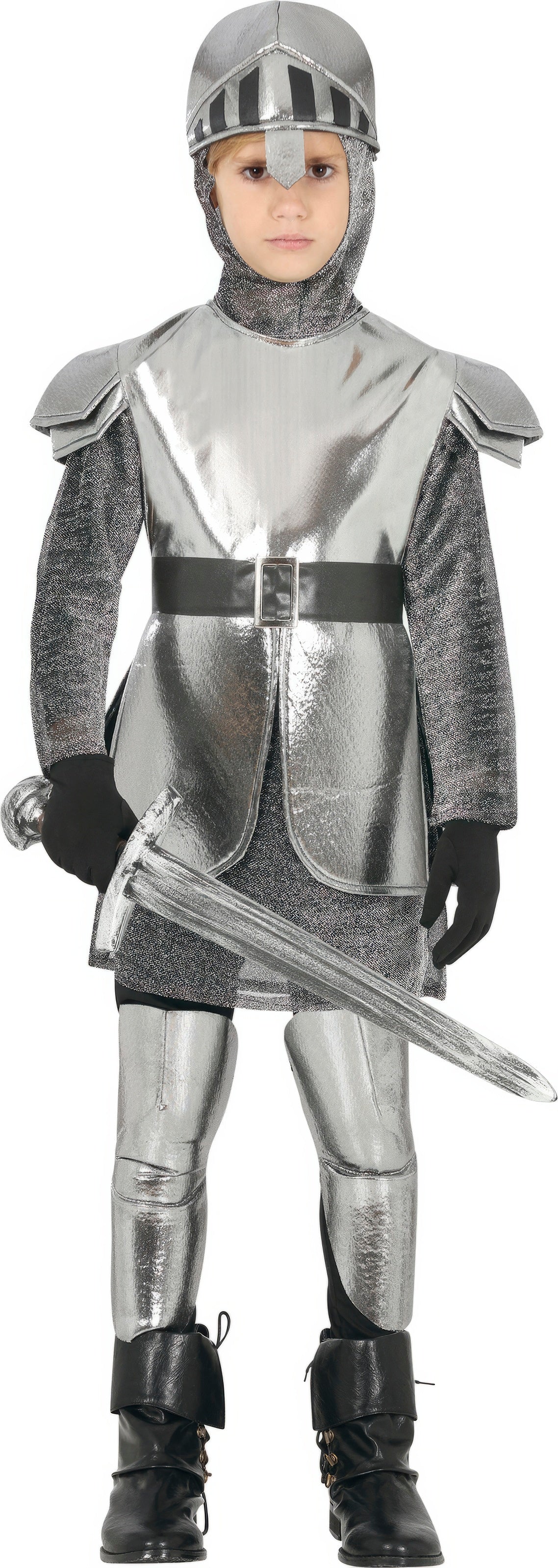 GP77283 – Ritterrüstung Karnevalskostüm Mittelalter – Größe: 110/116 – Farbe: Silber