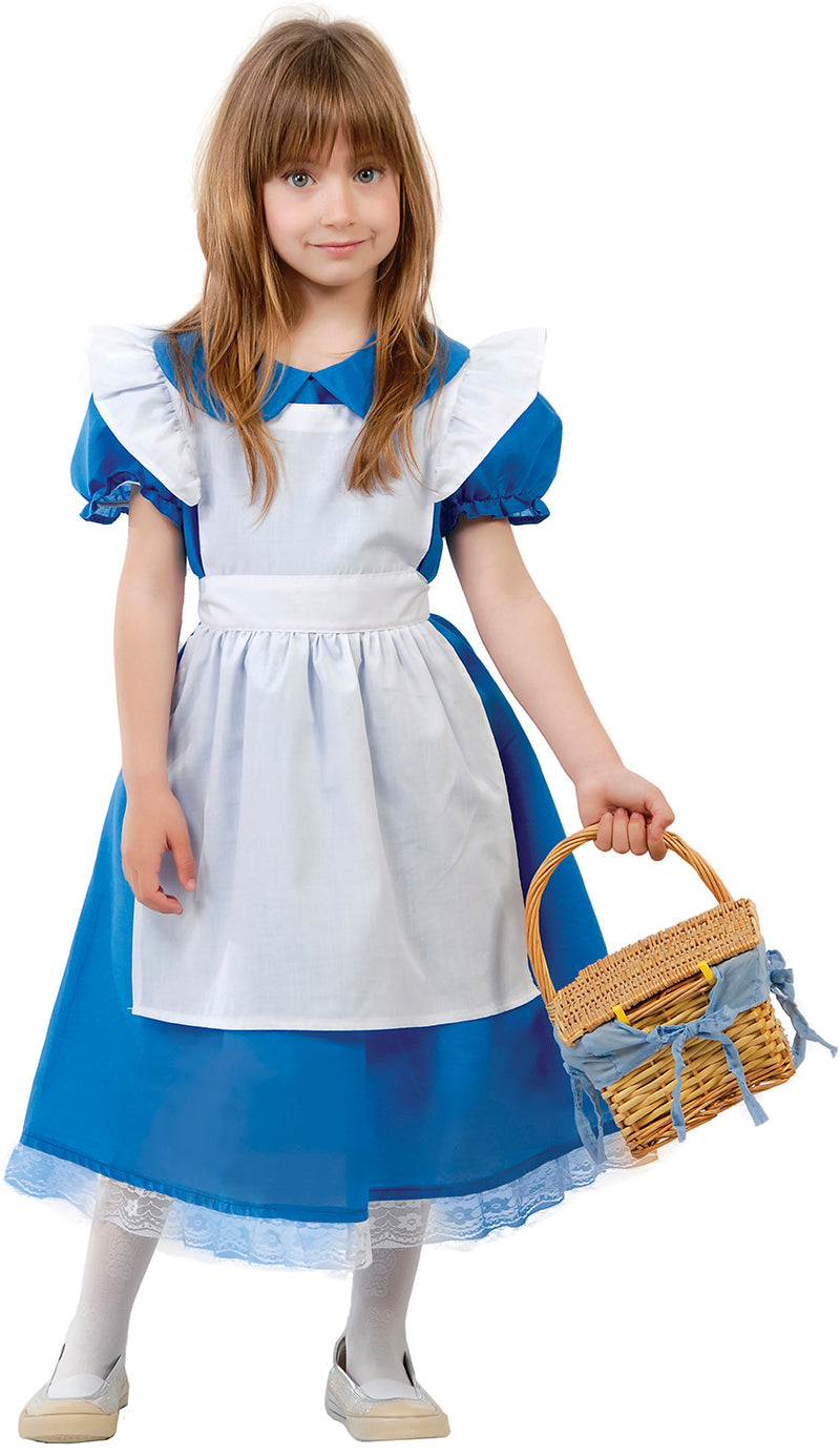 Märchenkleid für Mädchen blau mit Schürze