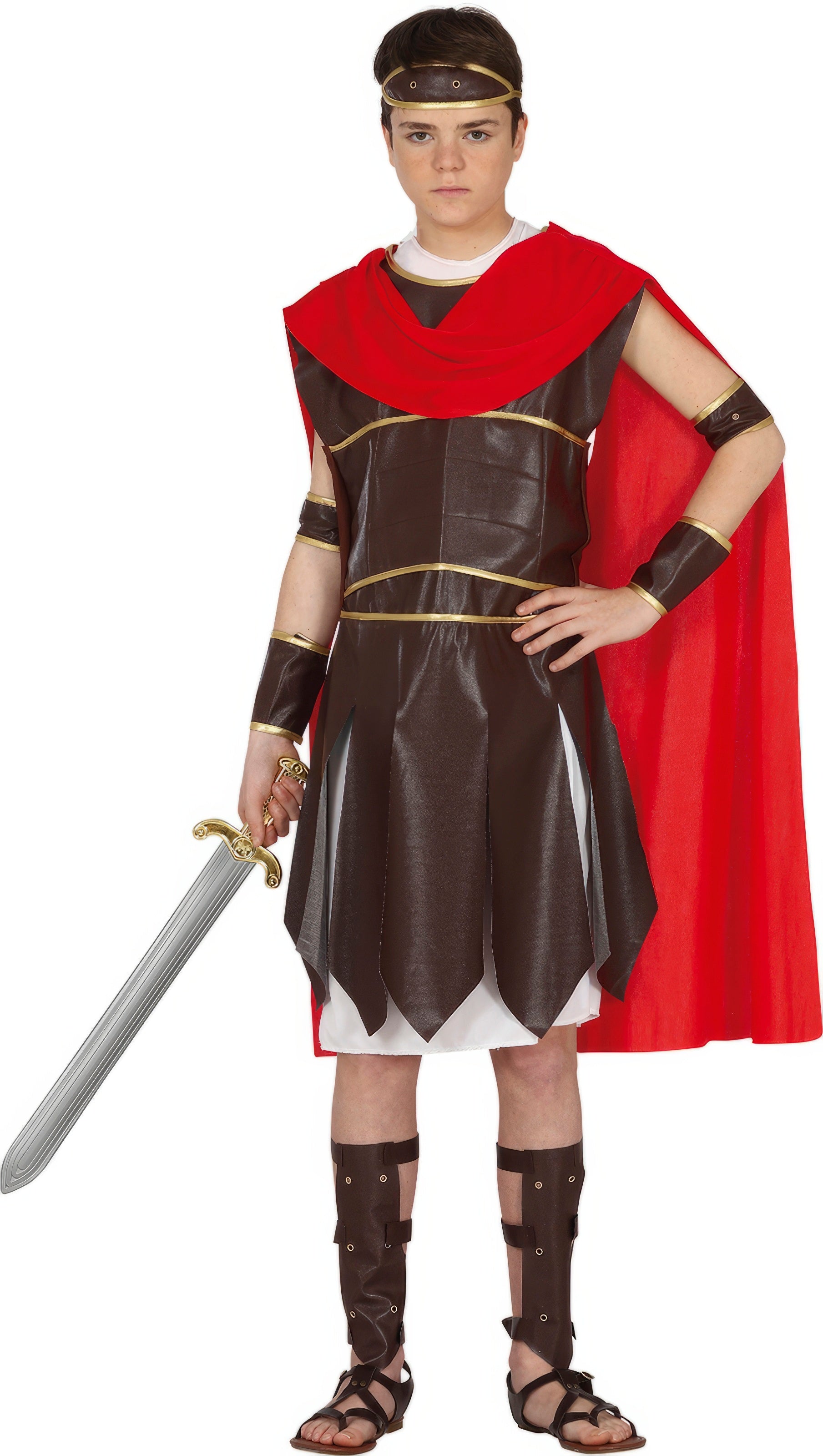 GP80285 – Römer Gladiator Antike Kostüm Kapitän – Größe: 14 - 16 Jahre – Farbe: Braun