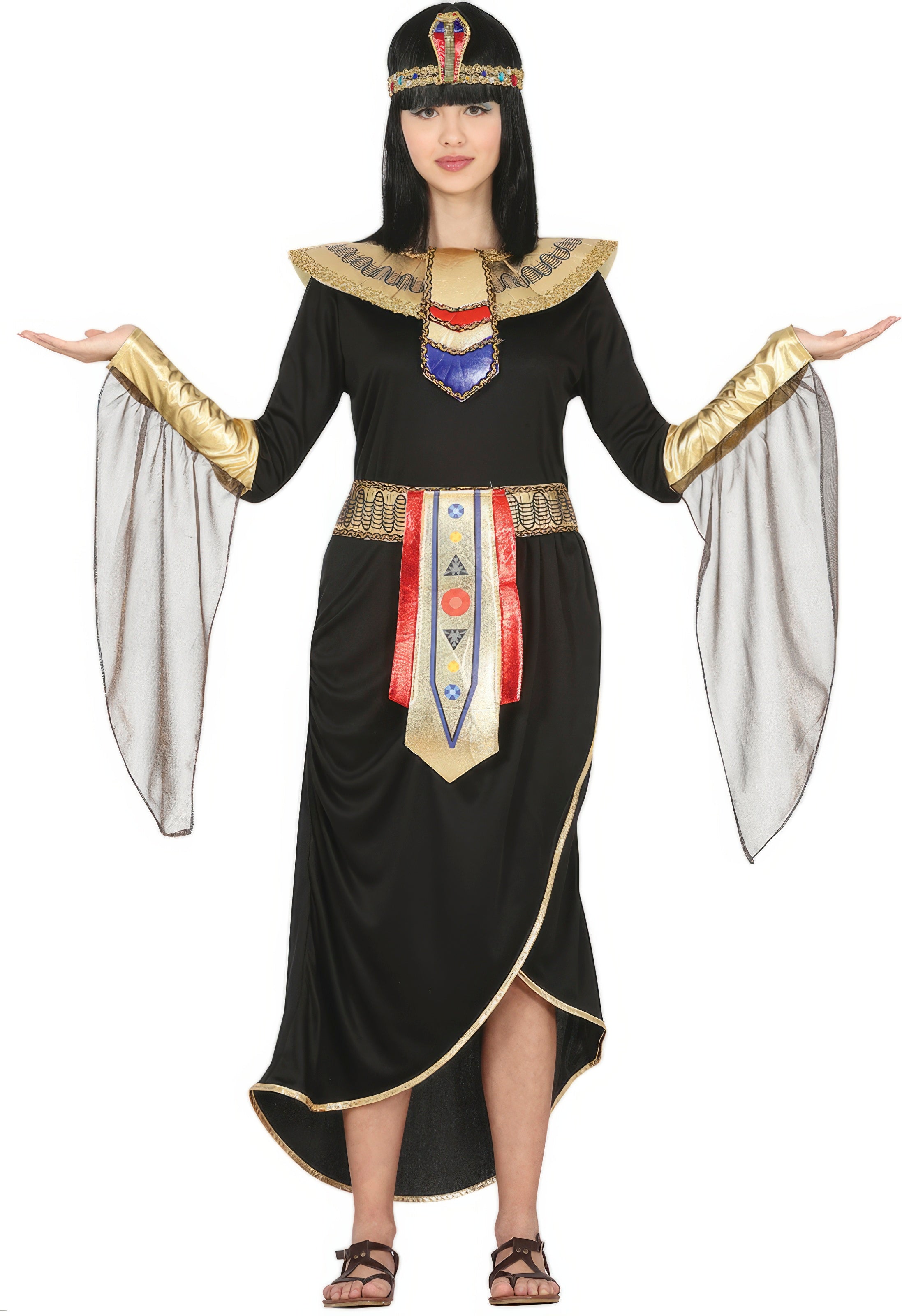 GP88676 – Aegypten Koenigin Kostuem Kleid – Größe: 14 - 16 Jahre – Farbe: Schwarz