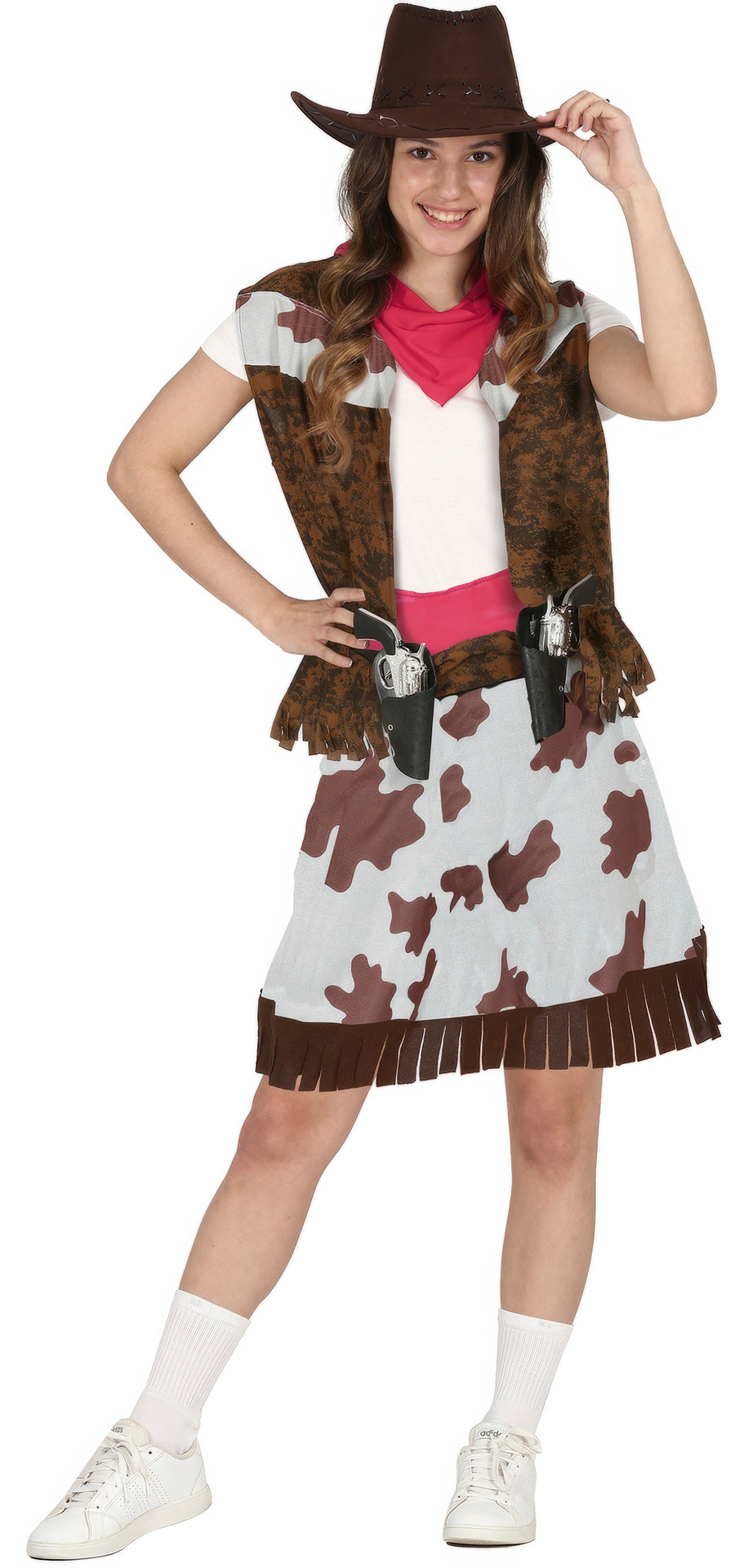 Cowgirl Kostüm für Damen mit Weste und Rock