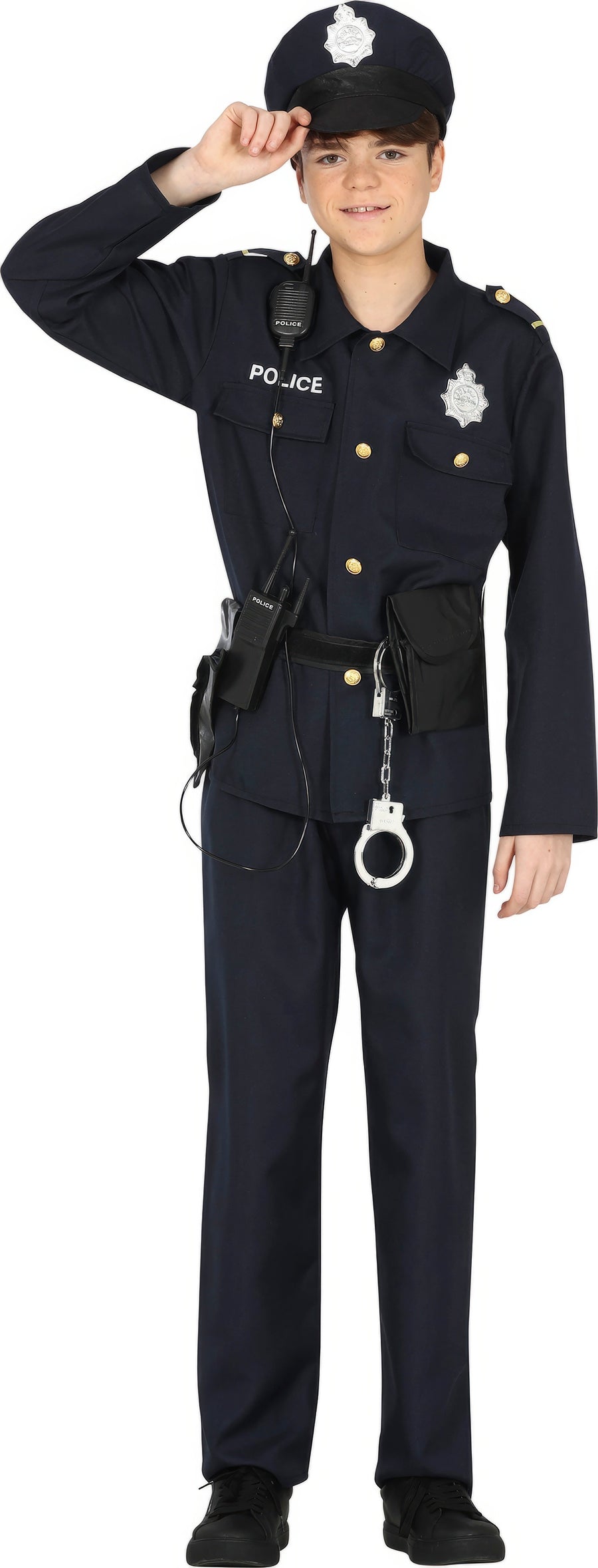 Polizei Kostüm für Herren mit Mütze