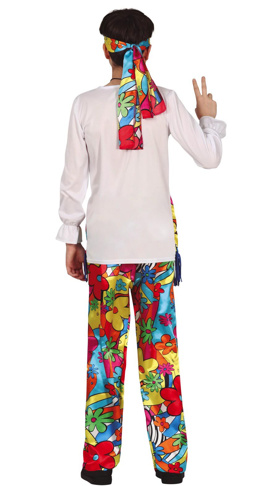 GP84393 – Hippie Retro 60s 70s Karneval Flowy Fashion – Größe: 14 - 16 Jahre, 46 - 48 (S) – Farbe: Mehrfarbig