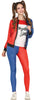 GP88372 – Clown Bösewicht Kostüm Halloween Harlekin – Größe: 14 - 16 Jahre – Farbe: Blau