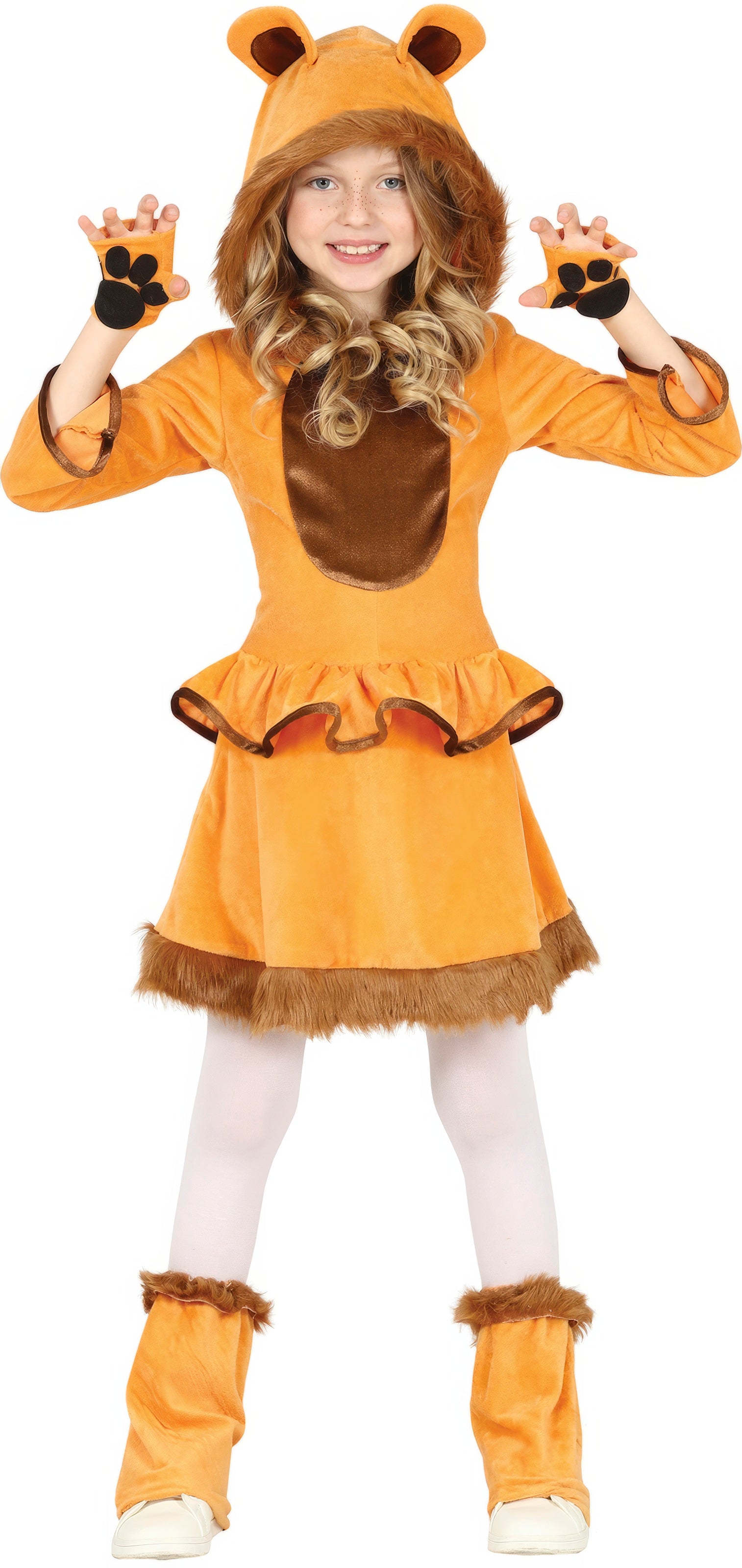 GP77409 – Löwin Majestätisches Kostüm Tierwelt – Größe: 128/134 – Farbe: Orange