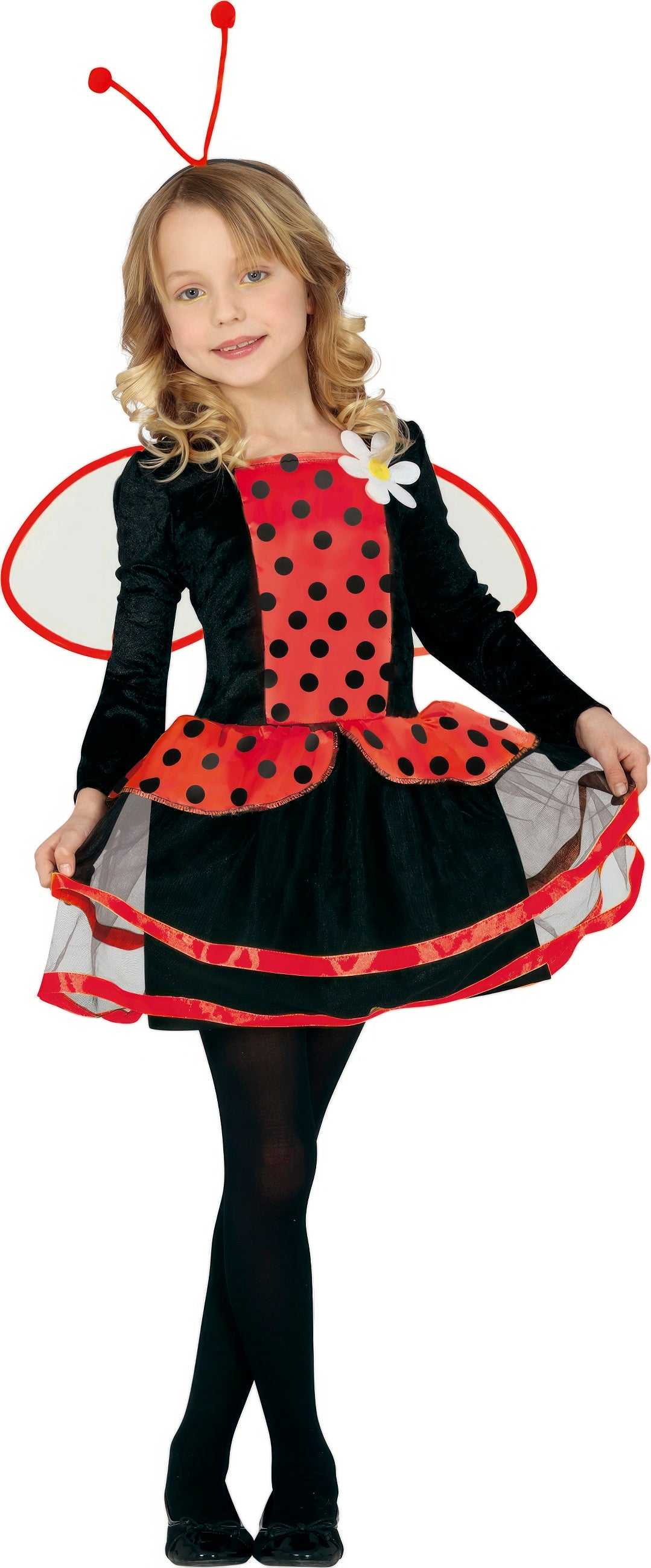 GP77472 – Marienkäfer Kostüm Karneval Kinder Antennen – Größe: 98/104 – Farbe: Rot