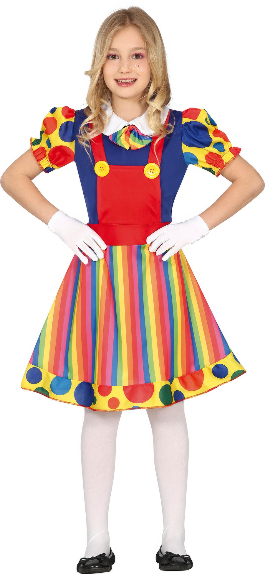 Clown Kleid für Mädchen bunt gestreift