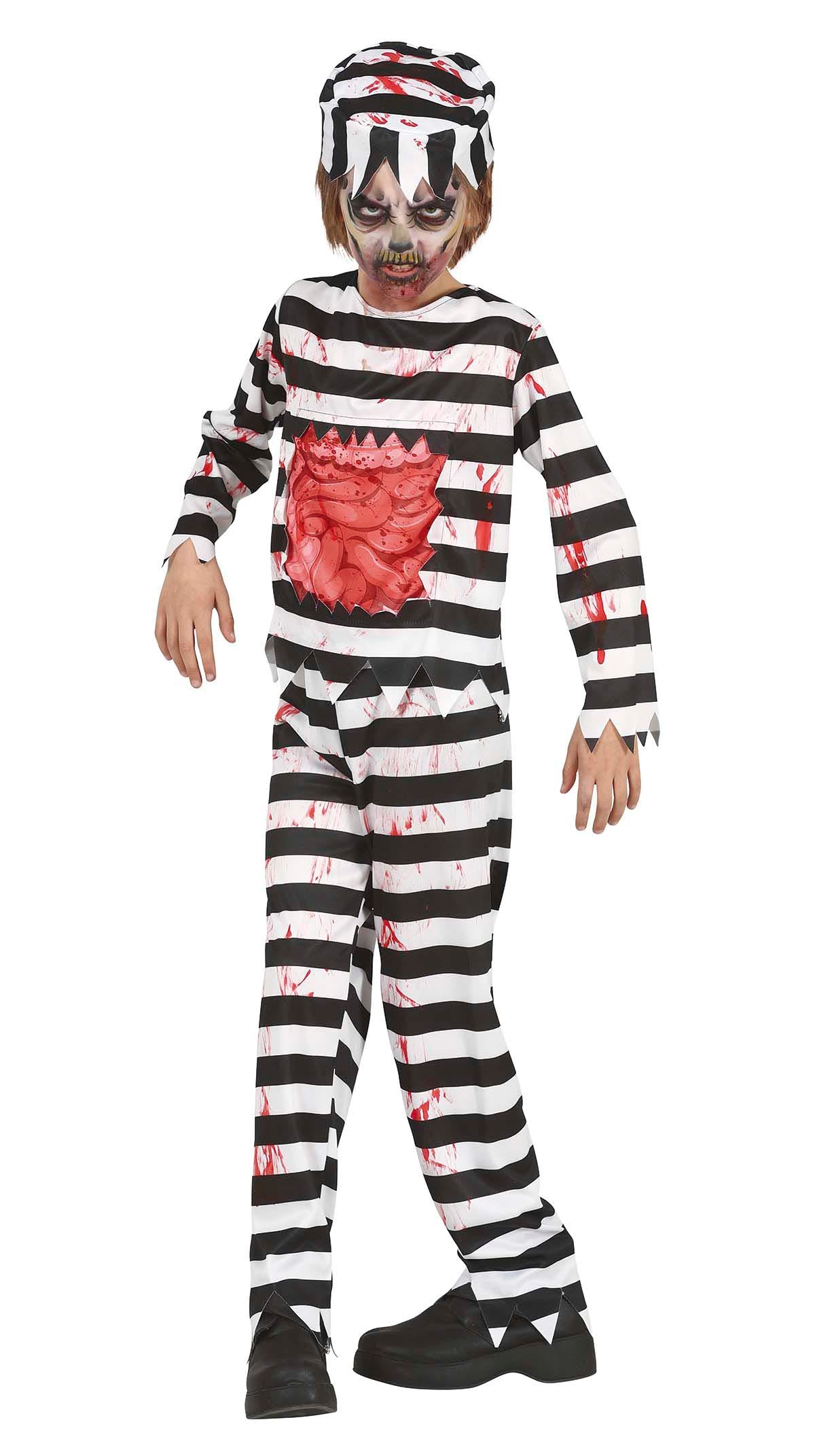 GP77573 – Zombie Pirat Häftling Streifen – Größe: 140/146 – Farbe: Weiß