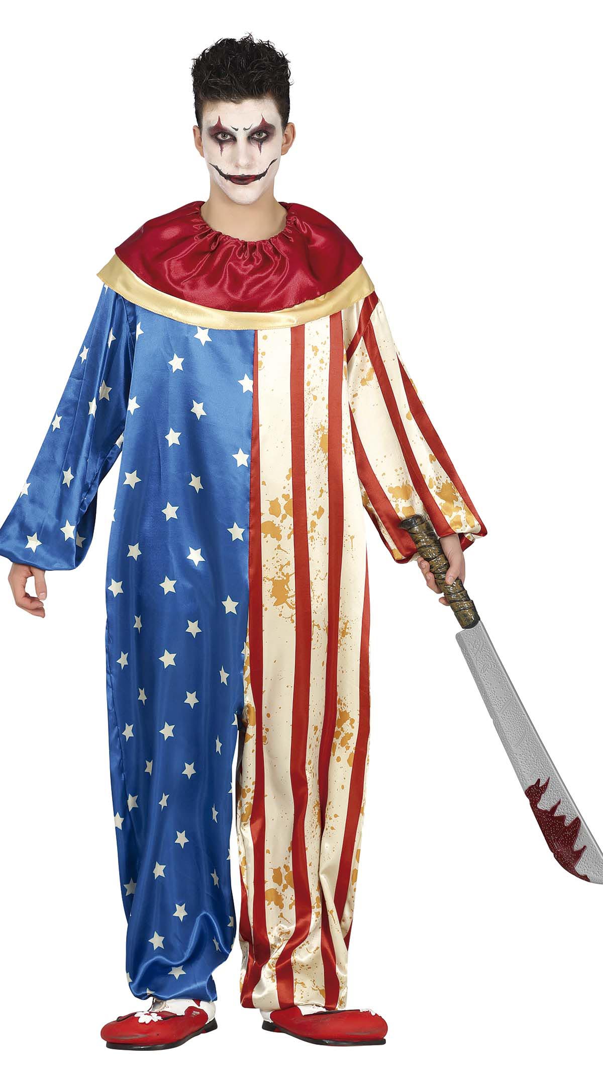 GP79486 – Clown Halloween Kostüm Patriotischer – Größe: 14 - 16 Jahre – Farbe: Blau