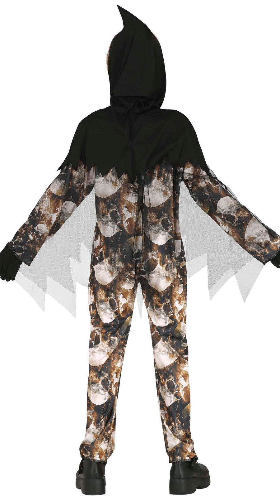 GP77583 – Halloween Geist Sensenmann Kapuzenoverall – Größe: 110/116 – Farbe: Schwarz, Ansicht 2