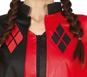Harlekin Bösewicht Kostüm Rot Schwarz Jumpsuit, Bild 3