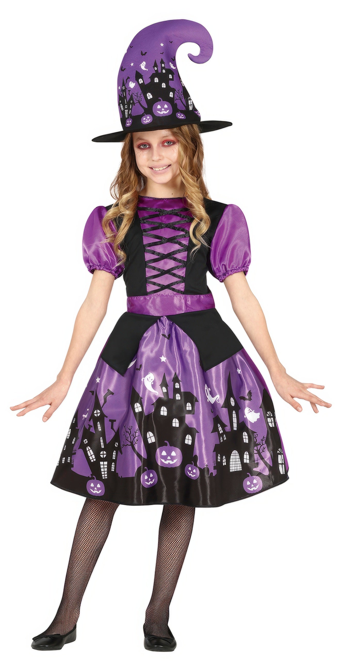 GP77620 – Hexe Halloween Kostüm Zauberhut – Größe: 128/134 – Farbe: Lila