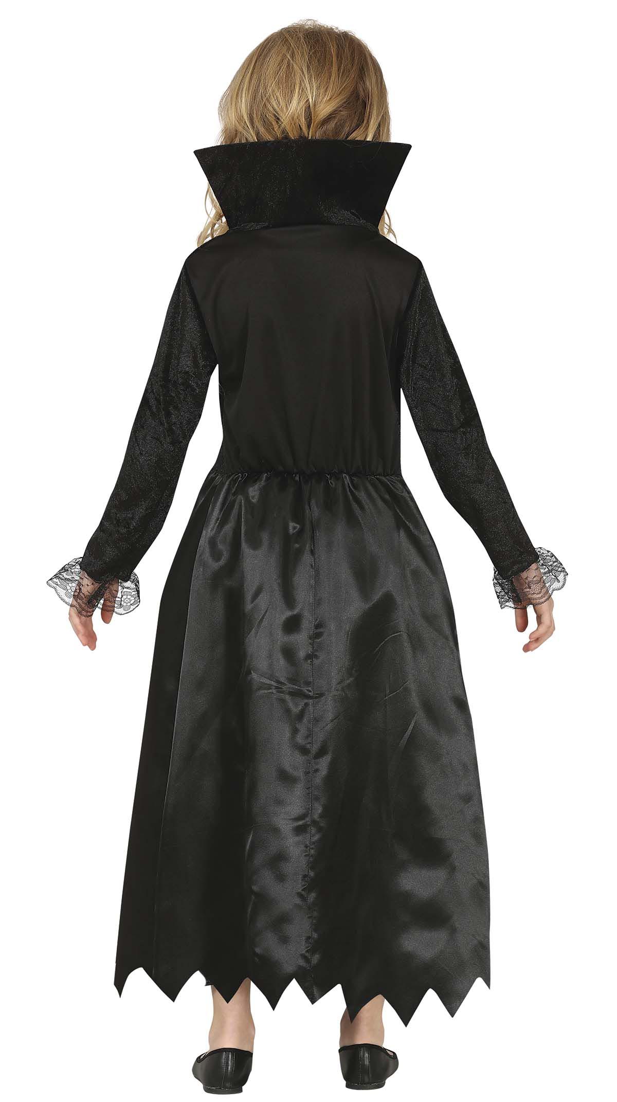GP77624 – Vampir Halloween Kleid Kind Schwarzer Umhang – Größe: 128/134 – Farbe: Schwarz
