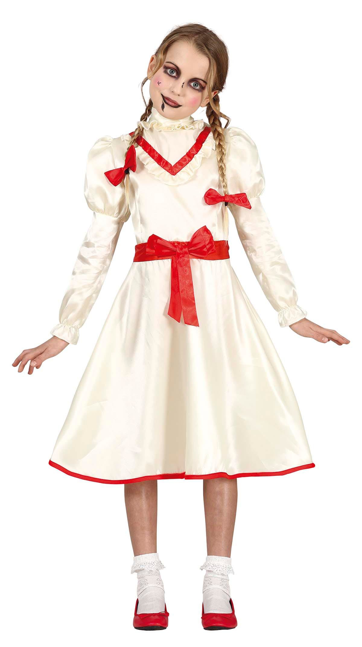 GP77629 – Puppe Hexenspuk Halloween Kleid – Größe: 110/116 – Farbe: Weiß