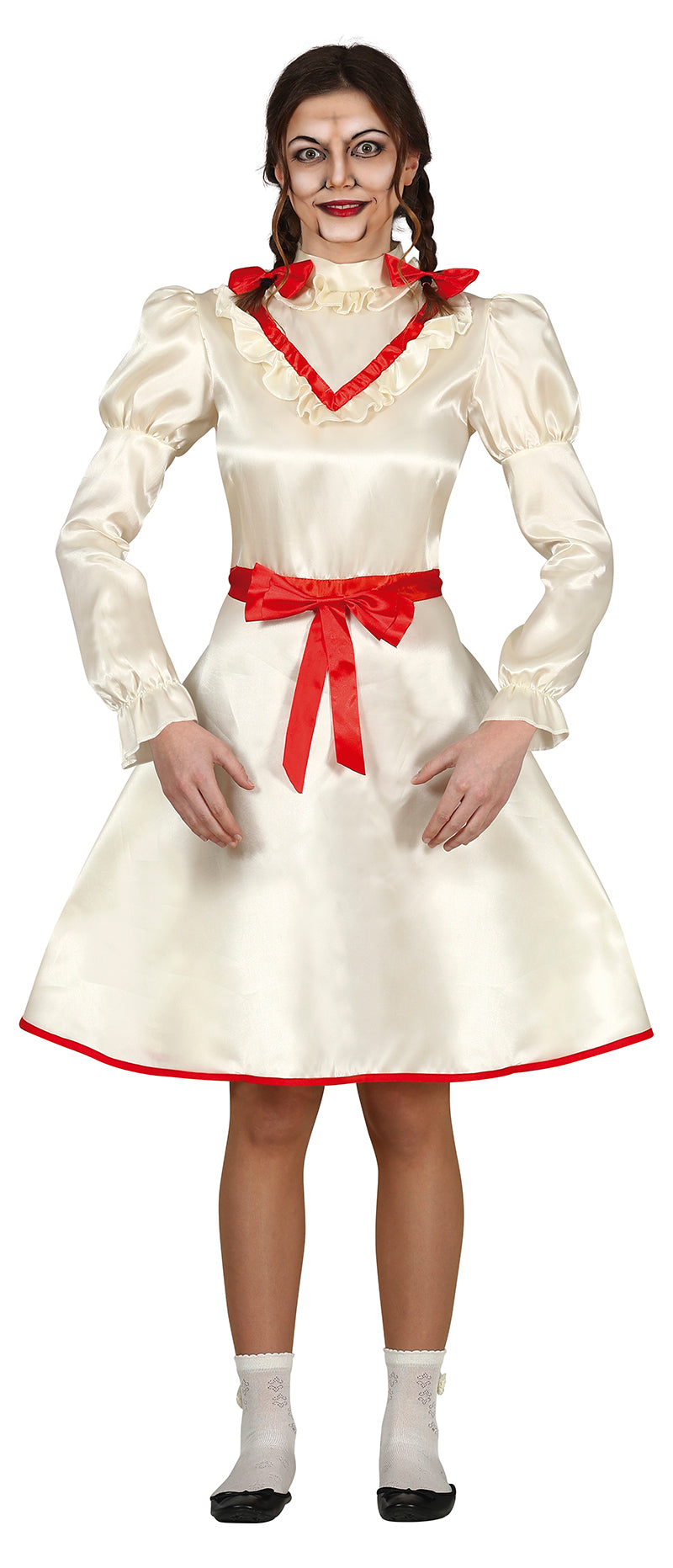 GP79561 – Halloween Puppe Grusel Kostüm Kleid – Größe: 14 - 16 Jahre – Farbe: Weiß
