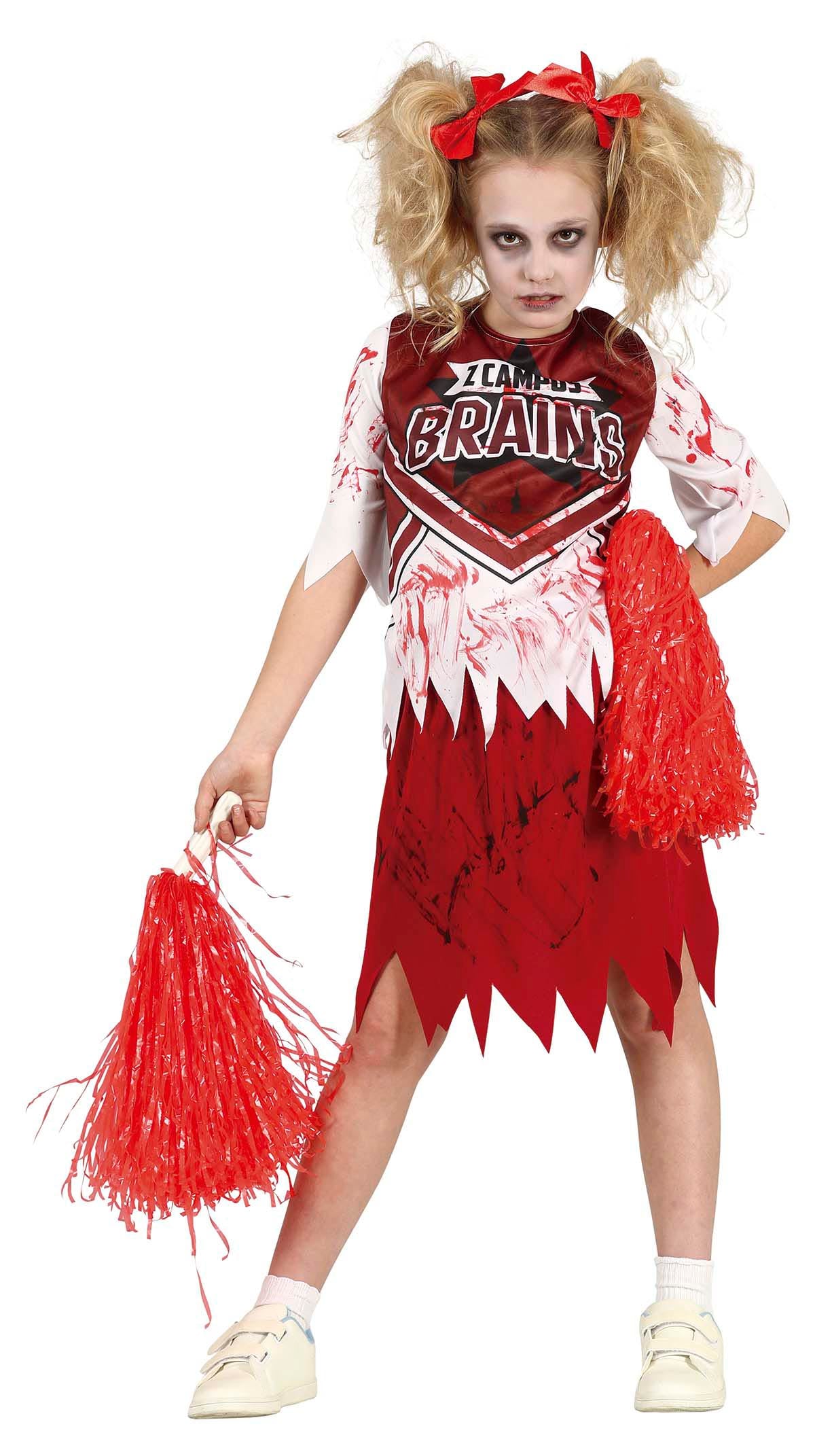 GP77633 – Zombie Cheerleader Halloween Kostüm – Größe: 128/134 – Farbe: Weiß