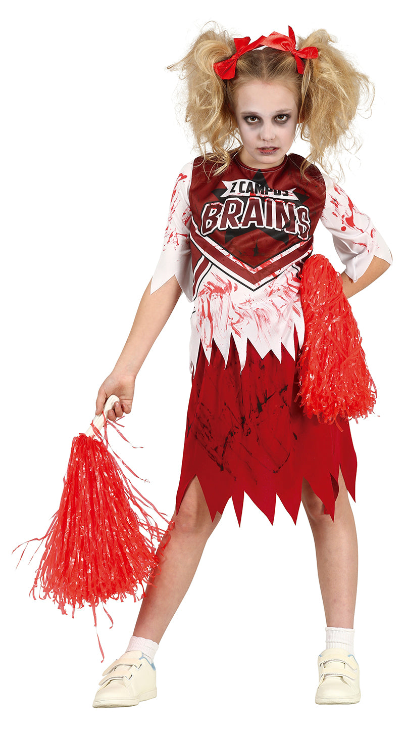 GP77633 – Zombie Cheerleader Halloween Kostüm – Größe: 140/146 – Farbe: Weiß