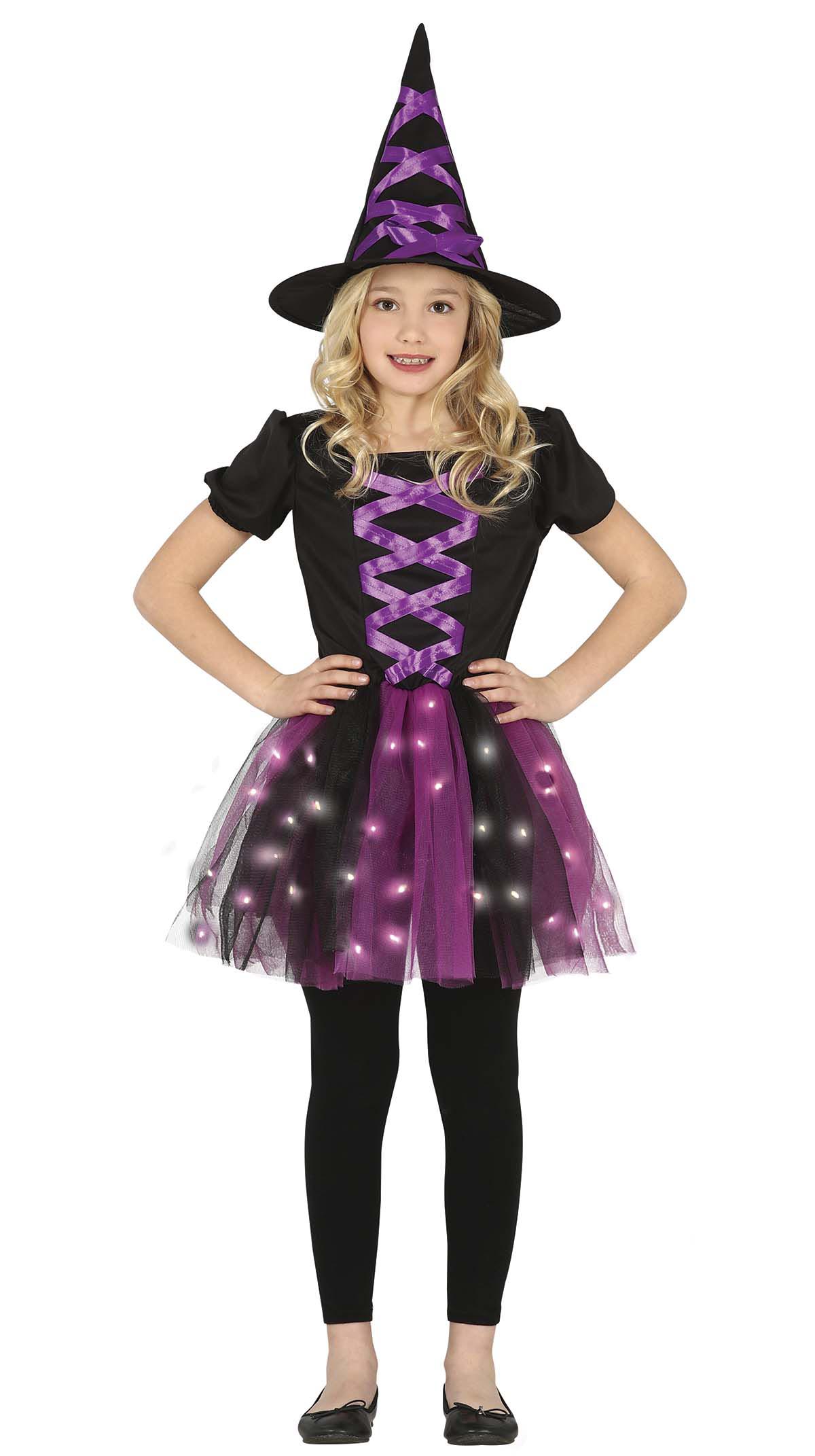 GP77637 – Hexe Magisches Kleid Fantasie Halloween – Größe: 128/134 – Farbe: Schwarz