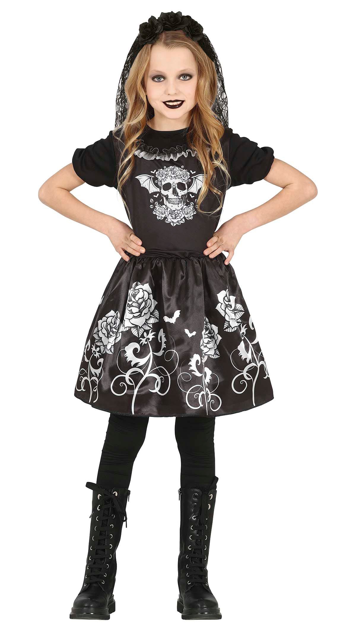 GP77645 – Halloween Skelett Tänzerin Kostüm – Größe: 110/116 – Farbe: Schwarz