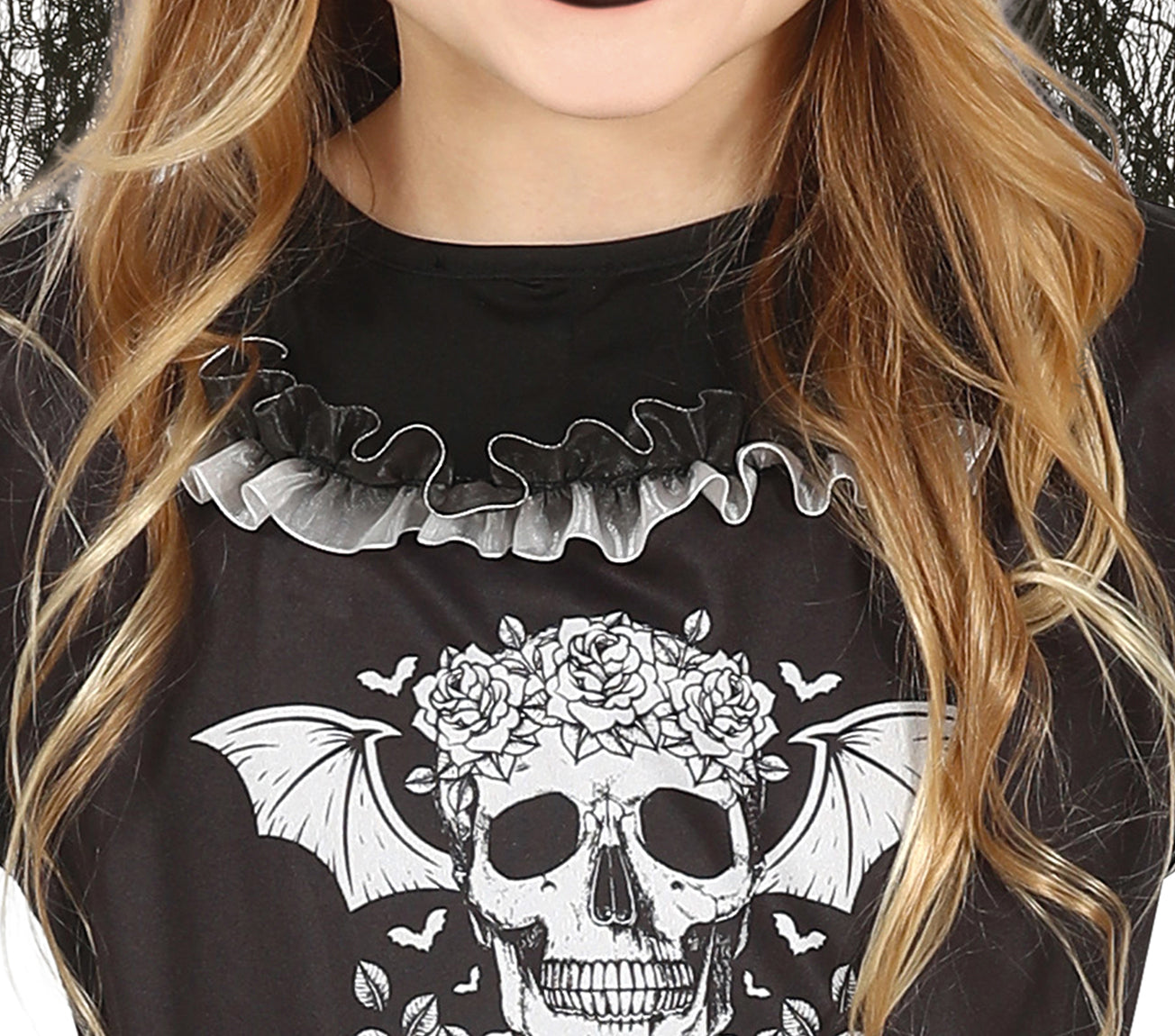 GP77645 – Halloween Skelett Tänzerin Kostüm – Größe: 140/146 – Farbe: Schwarz
