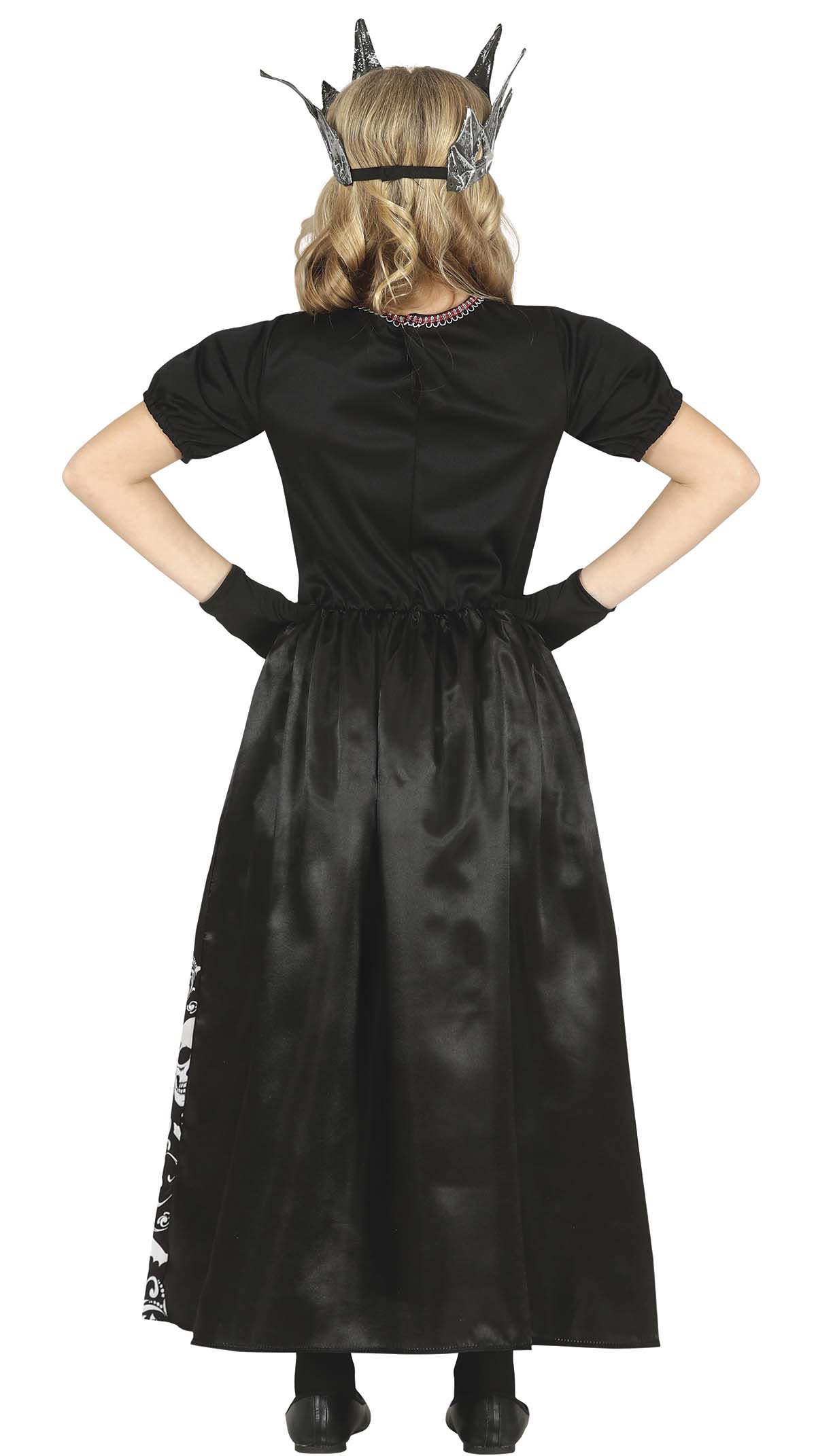 GP77648 – Halloween Skelett Königin Nacht Kostüm – Größe: 140/146 – Farbe: Schwarz