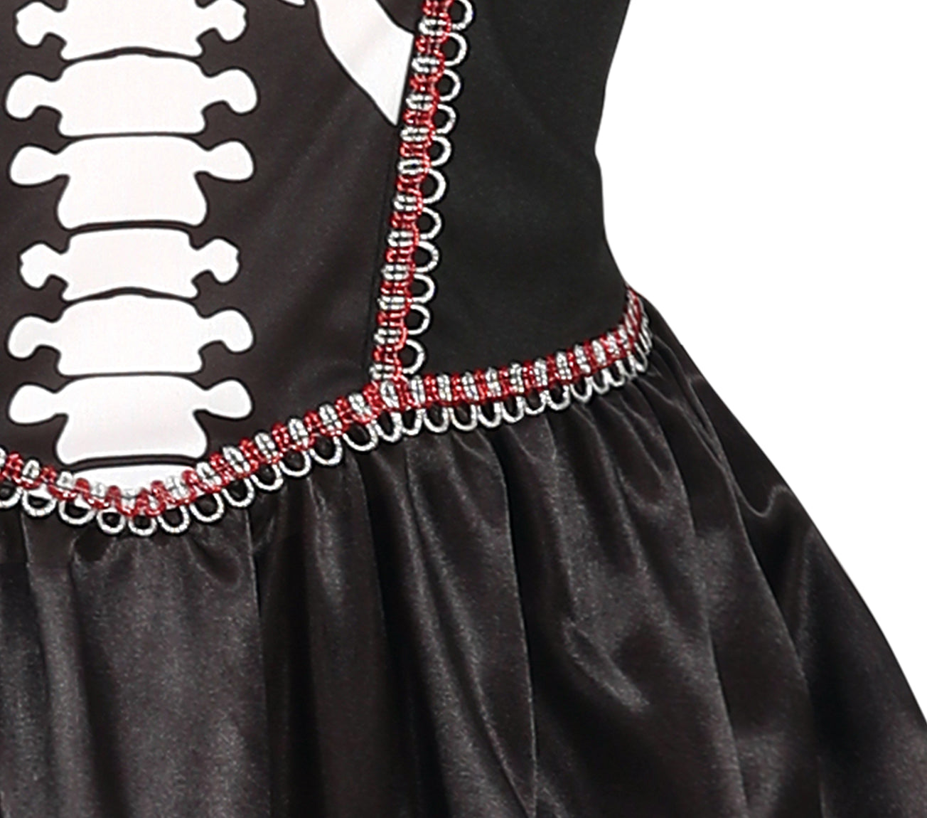 GP77648 – Halloween Skelett Königin Nacht Kostüm – Größe: 140/146 – Farbe: Schwarz
