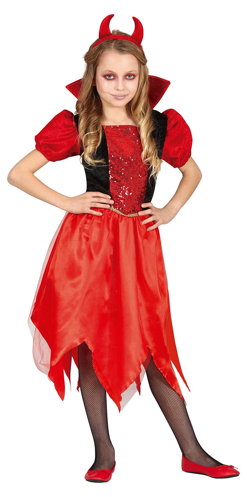 GP77651 – Dämonisches Halloween Teufel Outfit – Größe: 110/116 – Farbe: Rot
