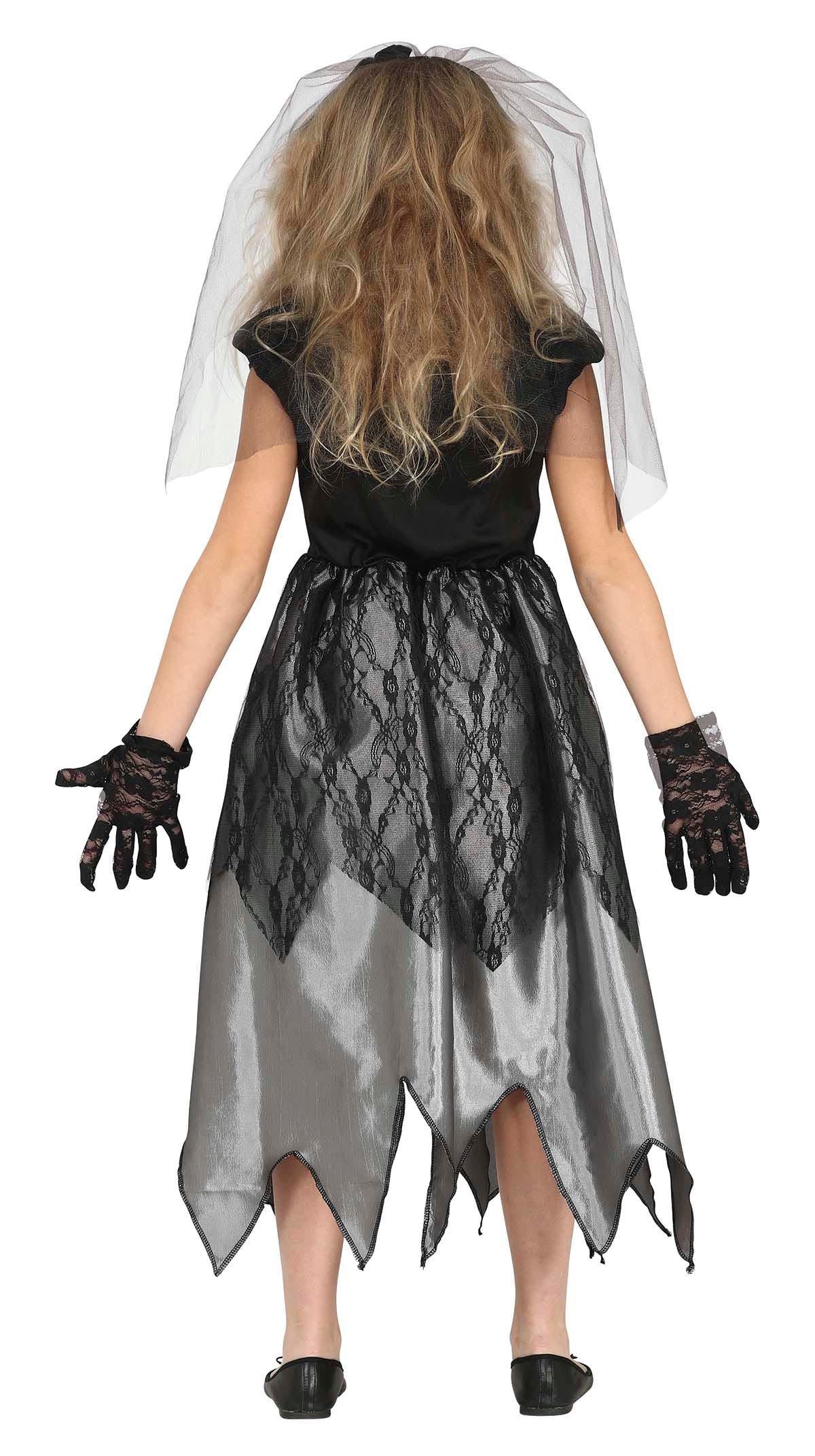 GP77655 – Halloween Gespenst Brautkleid Spuk – Größe: 110/116 – Farbe: Schwarz