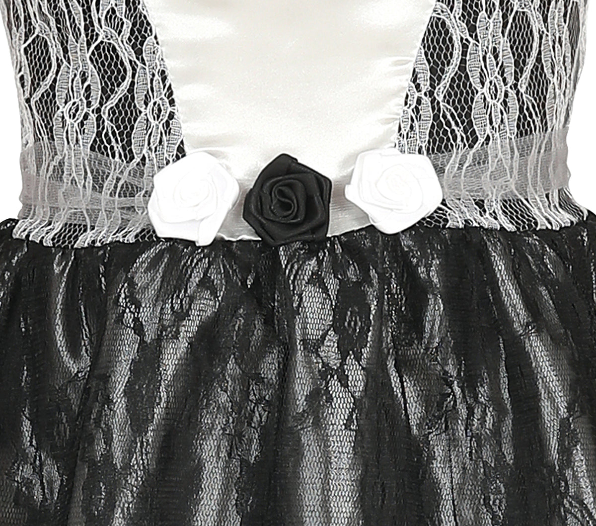 GP77655 – Halloween Gespenst Brautkleid Spuk – Größe: 140/146 – Farbe: Schwarz