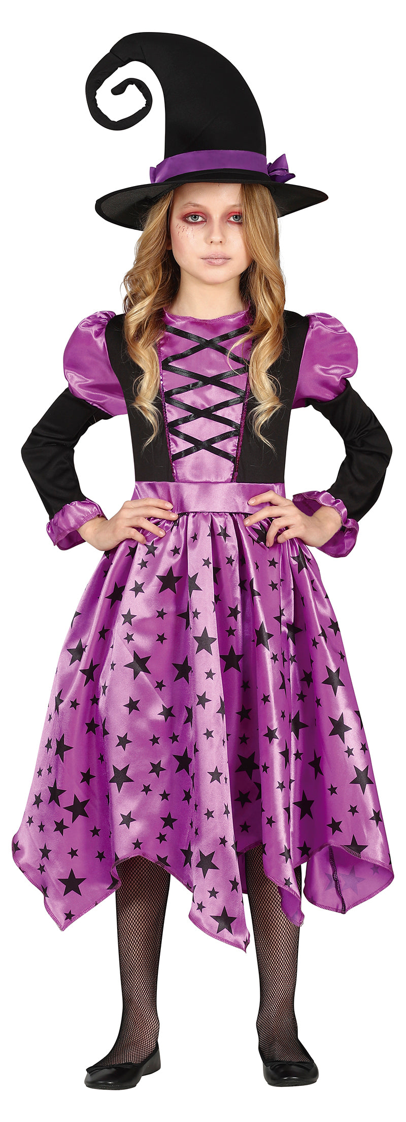 GP77662 – Hexe Halloween Kostüm Für Kinder – Größe: 110/116 – Farbe: Schwarz