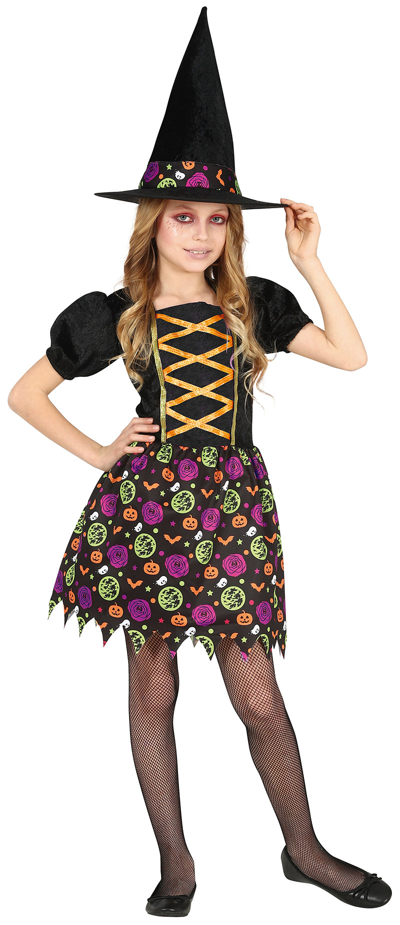 GP77666 – Hexe Magische Kürbisnacht Halloween – Größe: 128/134 – Farbe: Schwarz
