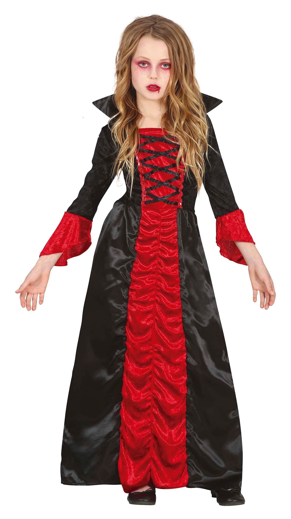 GP77675 – Vampir Nacht Schwarz Rot Kostüm – Größe: 140/146 – Farbe: Schwarz