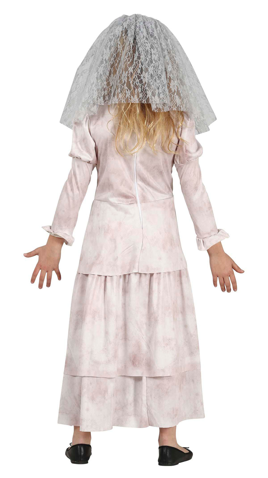 GP77695 – Gespenst Halloween Kostüm Schleier Spuk – Größe: 110/116 – Farbe: Weiß, Ansicht 2