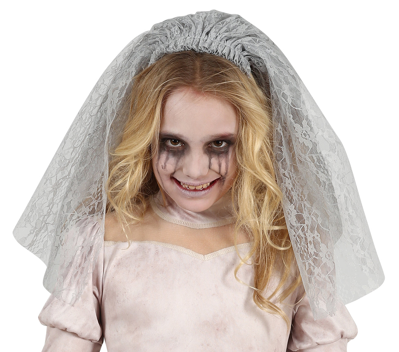 GP77695 – Gespenst Halloween Kostüm Schleier Spuk – Größe: 140/146 – Farbe: Weiß
