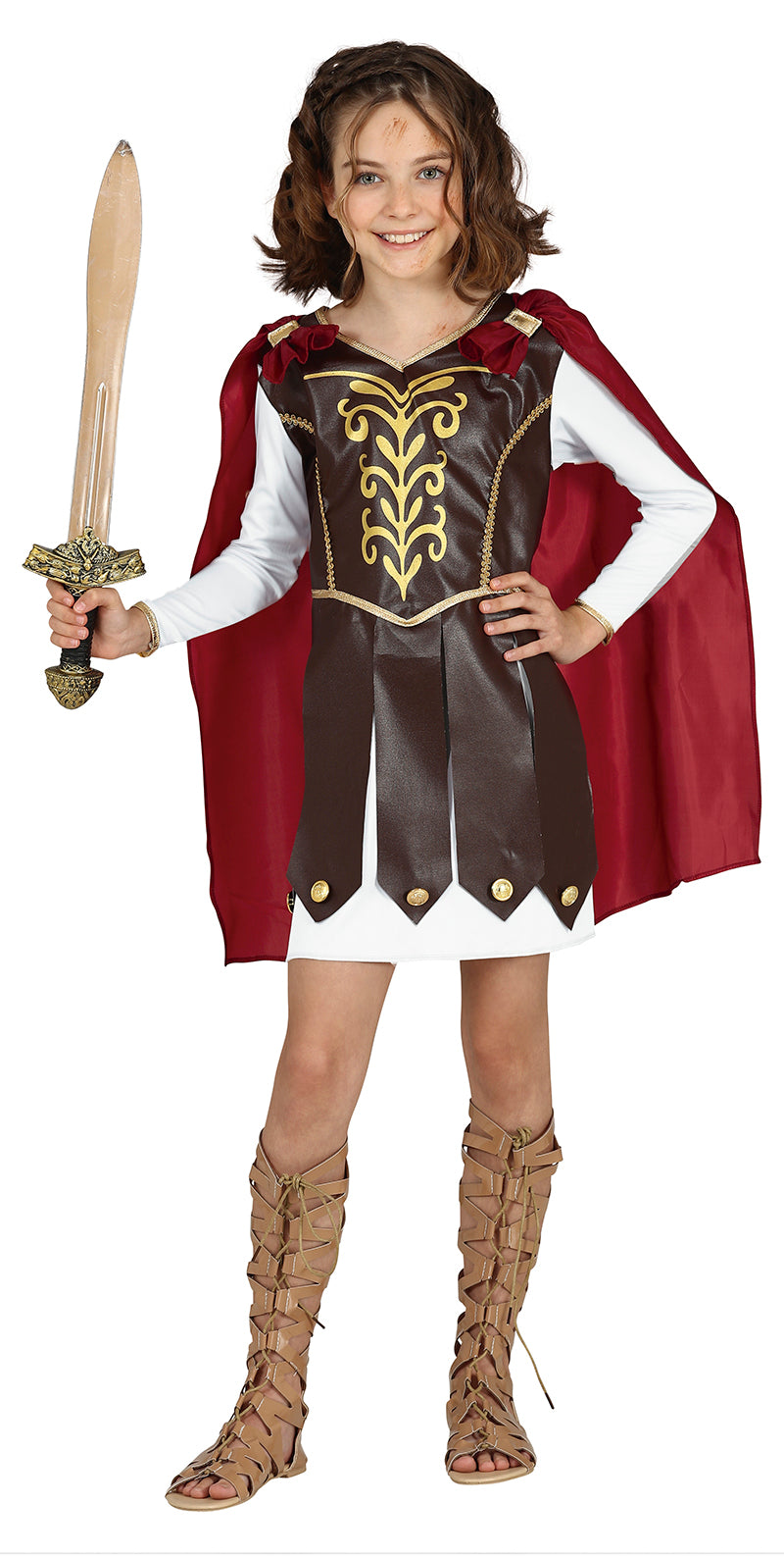 GP77711 – Römer Gladiator Krieger Kinderkostüm – Größe: 128/134 – Farbe: Braun