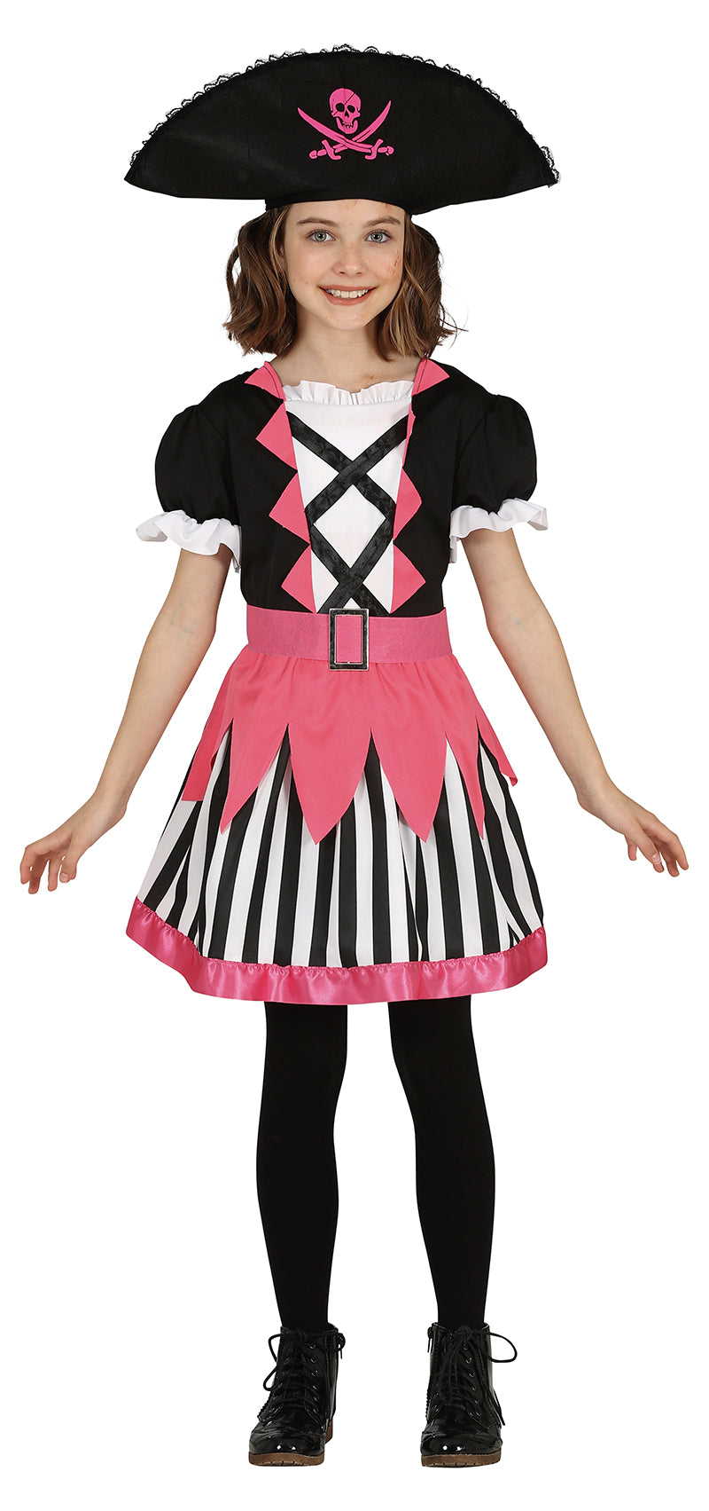 GP77714 – Pirat Seeräuberin Karneval Kostüm – Größe: 98/104 – Farbe: Schwarz